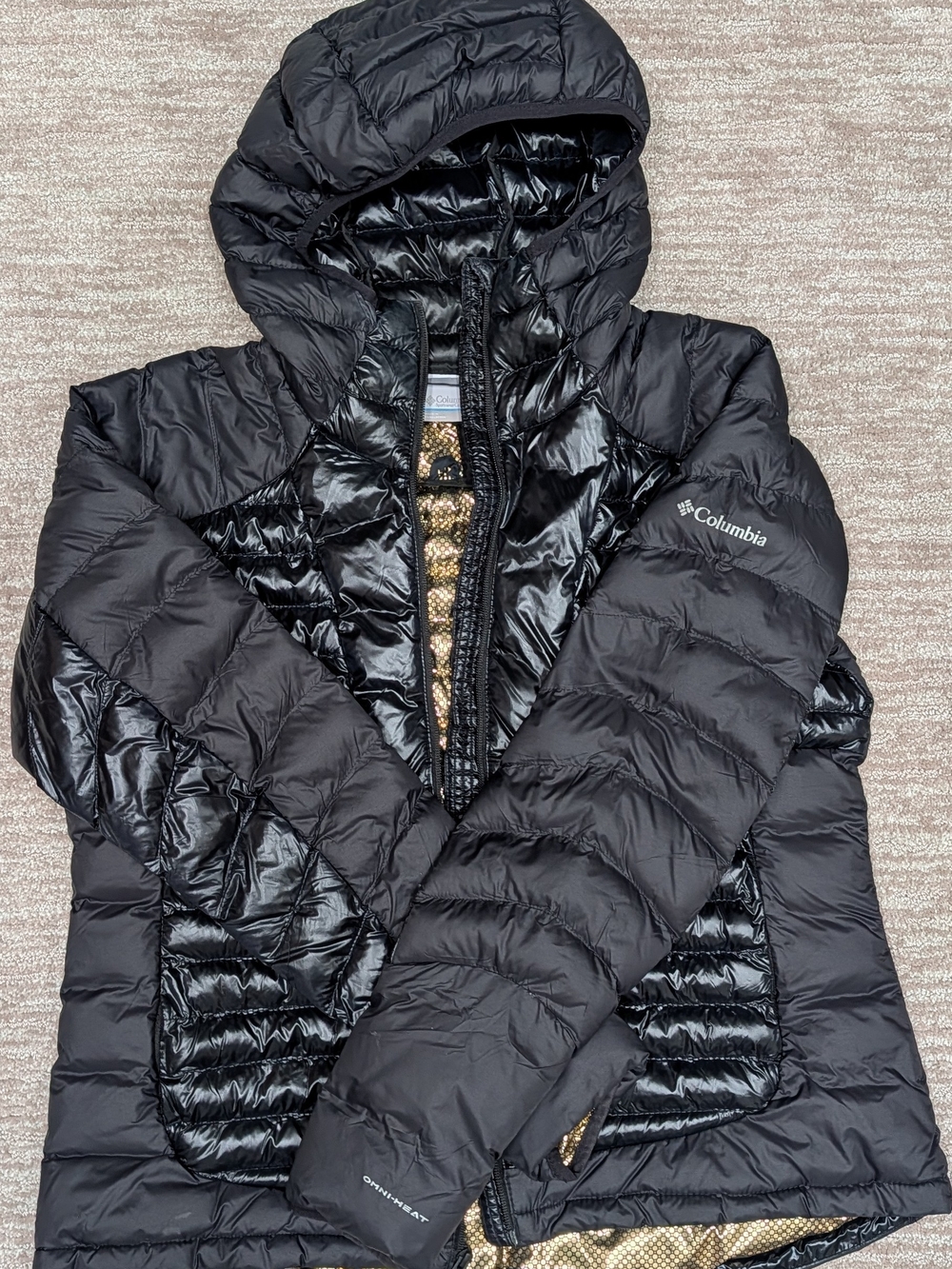 Columbia Omni Heat Infinity Black Women's Hooded Puffer Jacket